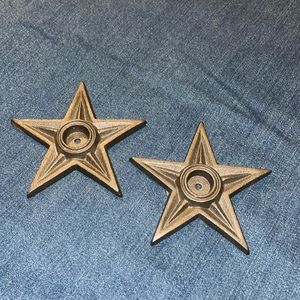 Vintage knob plates or candle stick holders pr.